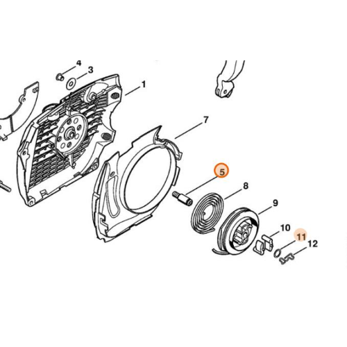 STIHL ASSE DISPOSITIVO AVVIAMENTO MOTOSEGA MS 340 361 362 441 460 461 462