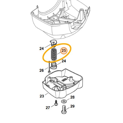 STIHL MOLLA AMMORTIZZATORE DECESPUGLIATORE FR 410 460 480 ORIGINALE