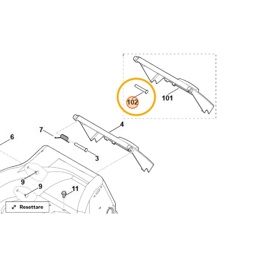 STIHL PERNO FISSAGGIO SPORTELLO RASAERBA MB RM 248 248 253 VEDI MATRICOLA