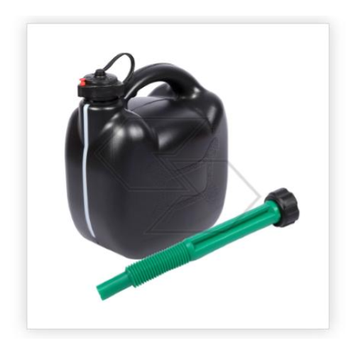 TANICA CARBURANTE 5 LT NERA CON BECCUCCIO DI RIFORNIM E IND. LIVELLO