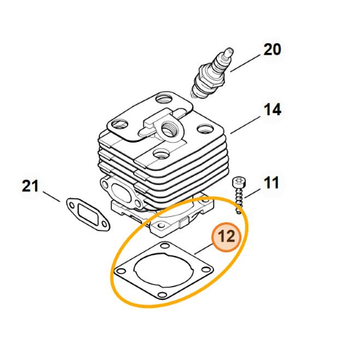 STIHL GUARNIZIONE CILINDRO DECESPUGLIARORE FS 120 200 250 300 350 380 FR 350 ORIGINALE