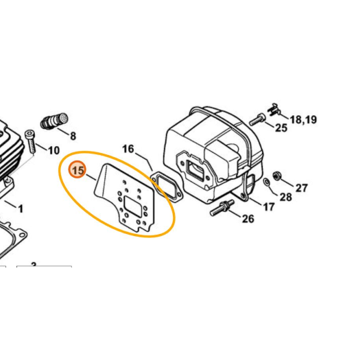 STIHL PIASTRA DI RAFFREDDAMENTO SILENZIATORE PER MOTOSEGA MS 441