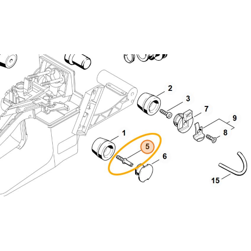 STIHL VITE CILINDRICA FISSAGGIO GOMMINO ANTIVIBRANTE MOTOSEGA 034 036 ORIGINALE
