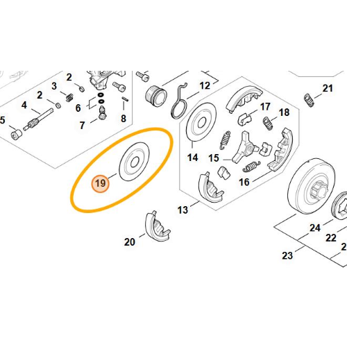 STIHL DISCO COPERCHIO 58 MM PER FRIZIONE 036 MS 341 361 440 460 461 ORIGINALE
