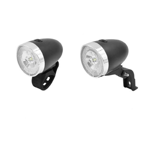 LUCE FARO ANTERIORE A BATTERIA A LED BICICLETTA ATTACCO MANUBRIO O FORCELLA 