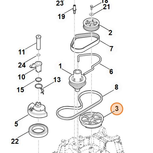 PULEGGIA CINGHIA MOTOZAPPA VIKING HB 445 560 585 685 STIHL MH 445 560 585 685