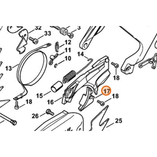 STIHL COPERCHIO INTERNO CARTER CATENA MOTOSEGA 044 046 MS 440 460 461 ORIGINALE