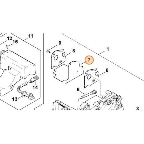 STIHL LAMINA DI PROTEZIONE PARACALORE MOTOSEGA MS 170 ORIGINALE