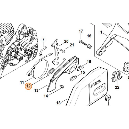 STIHL MOLLA TRAZIONE FRENO MOTOSEGA 021 023 025 MS 210 230 250 ORIGINALE