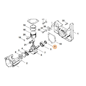 STIHL PARAOLIO ALBERO A GOMITO 13x22x5 MS 380 381 SR 420 400 340 BR 420 ORIGINALE