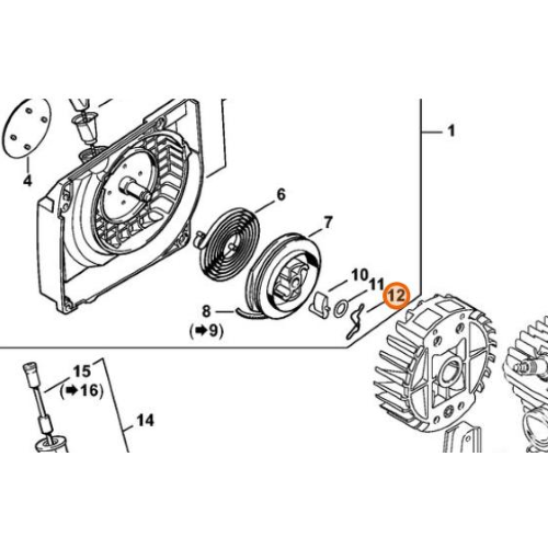 STIHL MOLLA DOPPIA PER SALTERELLO AVVIAMENTO MOTOSEGA 