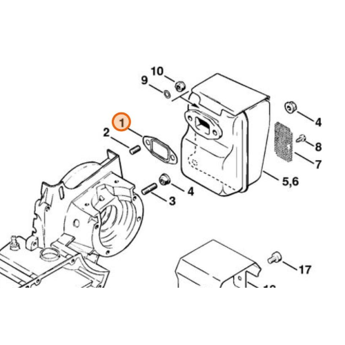 STIHL GUARNIZIONE SILENZIATORE PER 08 BG SG 17 TS 350 360 P 840 835 ORIGINALE