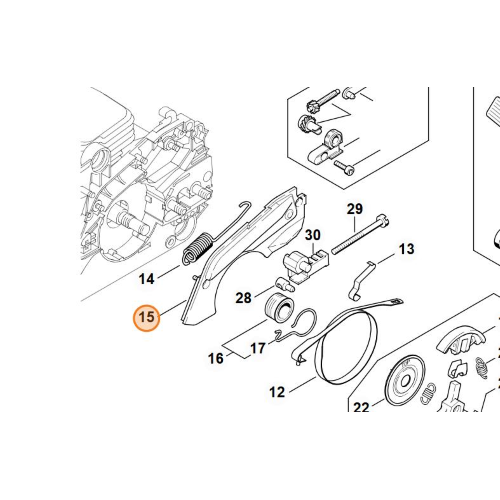 STIHL COPERCHIO NASTRO FRENO MOTOSEGA 017 018 MS 170 180 ORIGINALE
