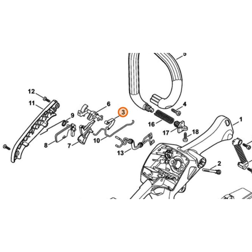 STIHL LAMIERINO MOLLA DI CONTATTO MOTOSEGA 024 026 036 MS 192 201 ORIGINALE