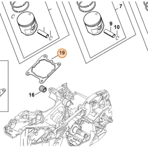 STIHL GUARNIZIONE CILINDRO PER MOTOSEGA MS 261 ORIGINALE