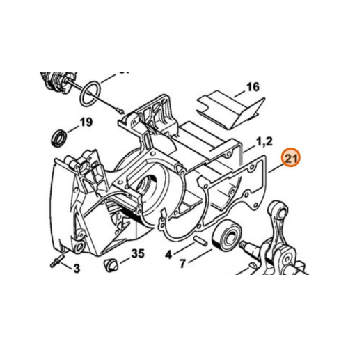 STIHL GUARNIZIONE CARTER MOTORE PER MOTOSEGA MS 460 ORIGINALE