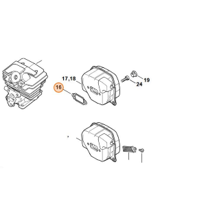 STIHL GUARNIZIONE SILENZIATORE MARMITTA MOTOSEGA MS 241 261 271 291 ORIGINALE
