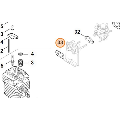 STIHL GUARNIZIONE TRA FLANGIA E CILINDRO PER HT FS FR KM 130 FS 310 ORIGINALE