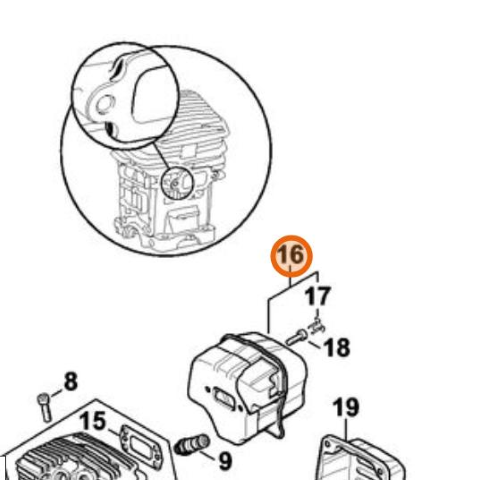 STIHL SILENZIATORE COMPLETO DI TAPPI PER MOTOSEGA MS 311 391 ORIGINALE