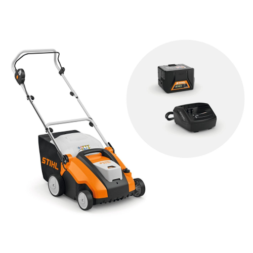 STIHL RLA 240 Arieggiatore Prato Sistema AK con Kit Batteria AK 30S E Caricatore Incluso