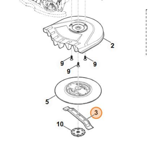 STIHL Lama di Taglio 370 mm per Robot Rasaerba MI 422 RMI 422 522 IMOW Originale