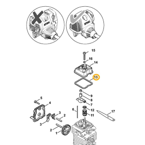 STIHL Guarnizione Cilindro FS 87 89 90 91 100 111 121 130 131 310 311 FR 130 131
