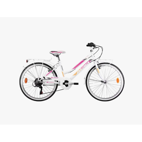 ATALA Bici 24 ALICE 6 Velocità da Passeggio Bianco Lucido per Bambina