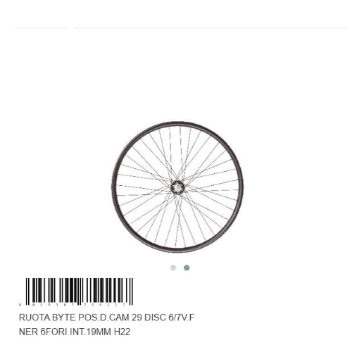 RUOTA POSTERIORE BYTE ATALA 29" NERA FRENO DISCO 6/7V MOZZO RUOTA LIBERA