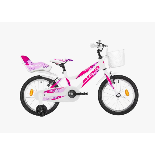 ATALA Bici MTB 16 TEDDY GIRL Bianco Rosa Fucsia 1 Velocità per Bambina
