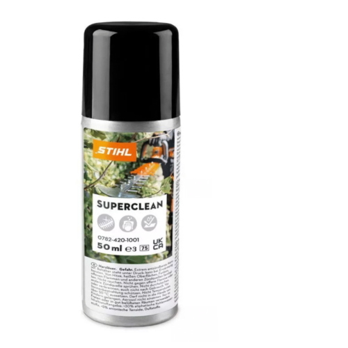 SOLVENTE STIHL SUPERCLEAN SCIOGLI RESINA 50 ML PER COLTELLI TAGLIASIEPI