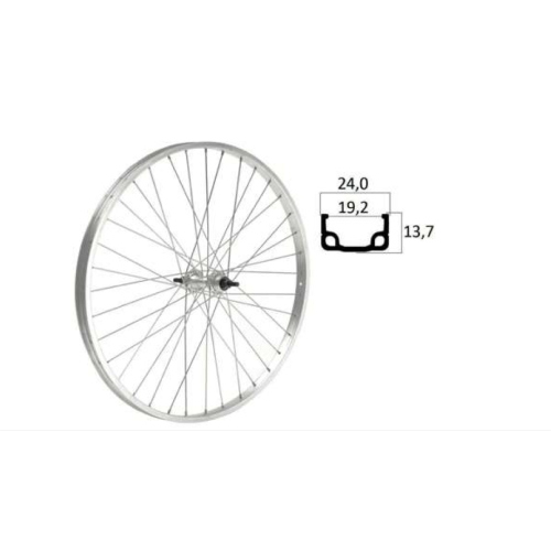 RUOTA POSTERIORE MTB 26"x1.75 ALLUMINIO RUOTA LIBERA 6/7 V. ASSE S/DADI