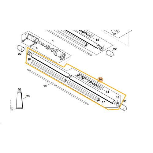 STIHL Tubo Stelo Ø 25,4 mm x 1,5 m per Decespugliatore FR 235 410 450 480 FS 90 111
