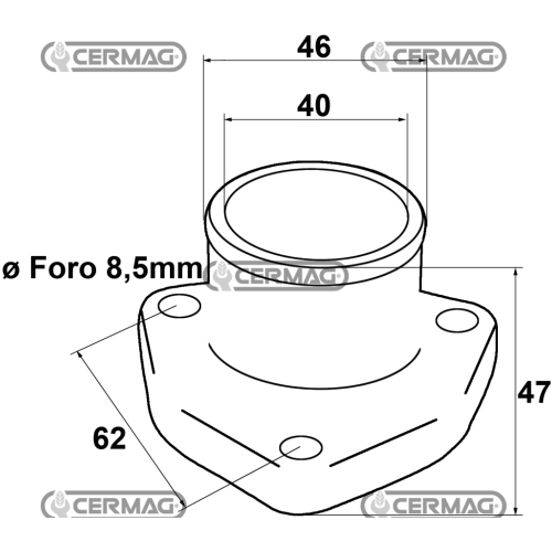Tubo acqua per termostato per trattori FIAT- OM rif. OEM 4661543