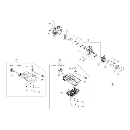 Gruppo Serbatoio Completo Decespugliatore Efco DSH 2500 S T D PTH 2500 II Serie