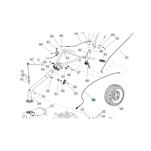 EUROSYSTEMS Cavo Trasmissione Frizione per P70 e P55 Lungh. 1670 mm