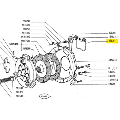Molla coperchio frizione adattabile a trattore Fiat 450 480 Cod. 596261