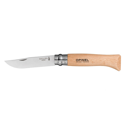 OPINEL COLTELLO COLTELLINO INOX N°08 LAMA 8.5 CM MANICO IN FAGGIO