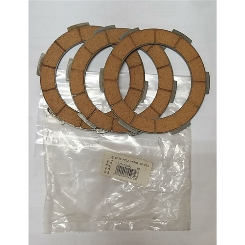 set 3 Dischi Frizione Vespa 50 Special R L 125 ET3 Primavera PK 50 XL S