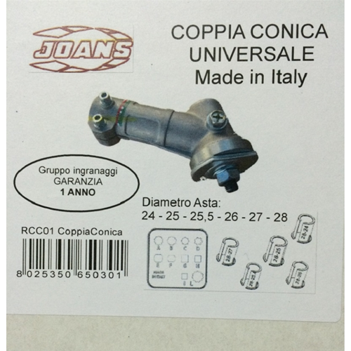 JOANS COPPIA CONICA TESTINA UNIVERSALE DECESPUGLIATORE MADE IN ITALY 