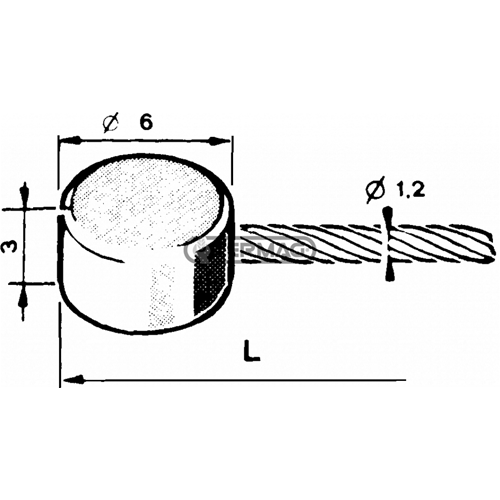FILO ACCELERATORE CON TESTA PIATTA Ø 6x3