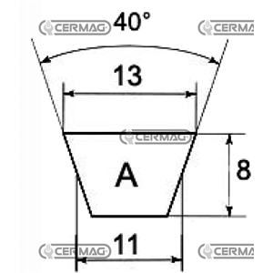 CINGHIA TRAPEZOIDALI SEZIONE "A" - A98 L2500