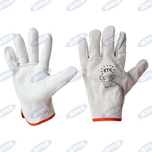 GUANTO IN PELLE FIORE ORLATO, CON POLSO ELASTICIZZATO TG L (9)