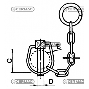 Spina a scatto con catena zincata  Ø D. 19 mm per stabilizzatori FIAT