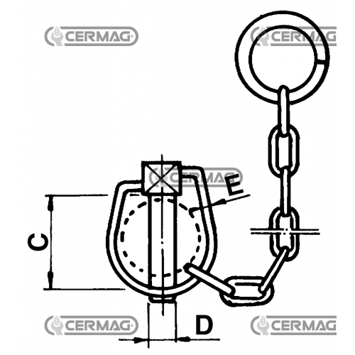 Spina a scatto con catena zincata  Ø D. 19 mm per stabilizzatori FIAT