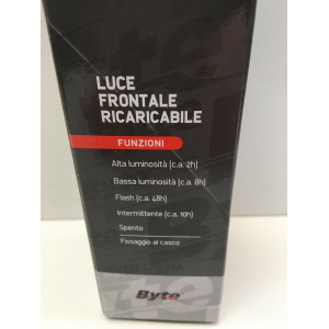 BYTE LUCE FRONTALE A LED SIRIUS PER BICI MTB RICARICABILE CON ATTACCO PER CASCO