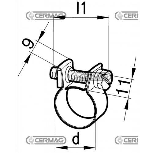 FASCETTE PER TUBI CARBURANTI E APPLICAZIONI VARIE diametro 8mm