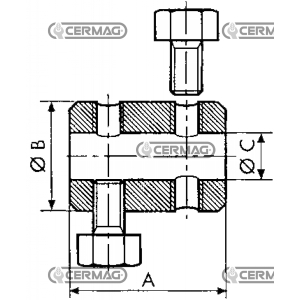 Morsetto con doppia vite laterale  Ø Cavo 2,5 mm