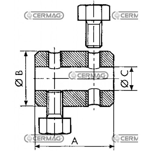 Morsetto con doppia vite laterale  Ø Cavo 2,5 mm