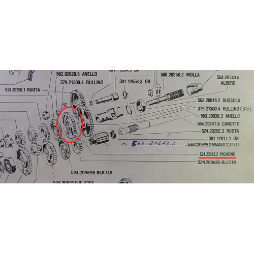 PIGNONE III VELOCITA' MOTOFACLCIATRICE BCS 622 - RIMANENZA 