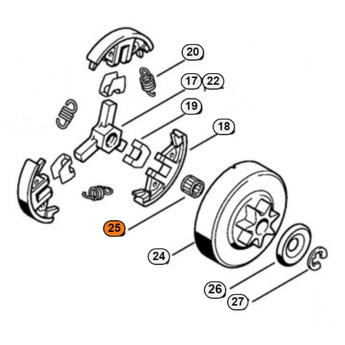 STIHL GABBIA A RULLI 12X15X15 PER MOTOSEGA 017 018 019 T MS 170 171 180 181 